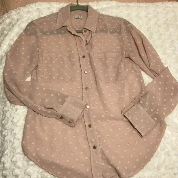 Pink sheer polka dot blouse - Picture 1 of 2